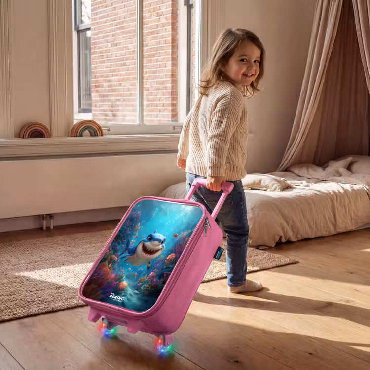 Valise enfant - Rose - Récif - Corail - Requin - Animal — 2