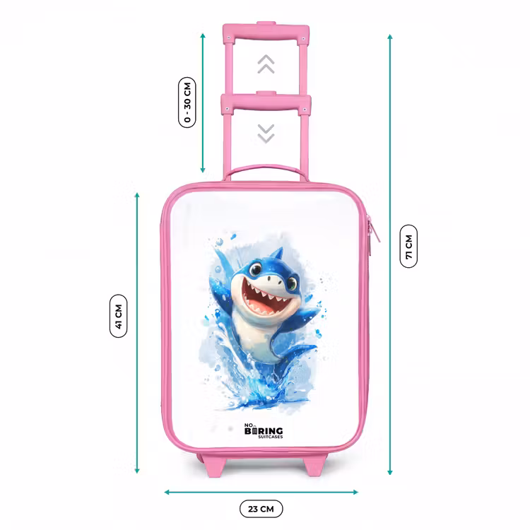 Valise enfant - Rose - Requin - Dents - Eau — 6