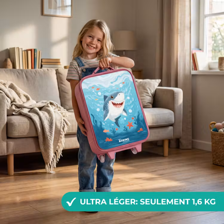 Valise enfant - Rose - Requin - Eau - Mer — 3
