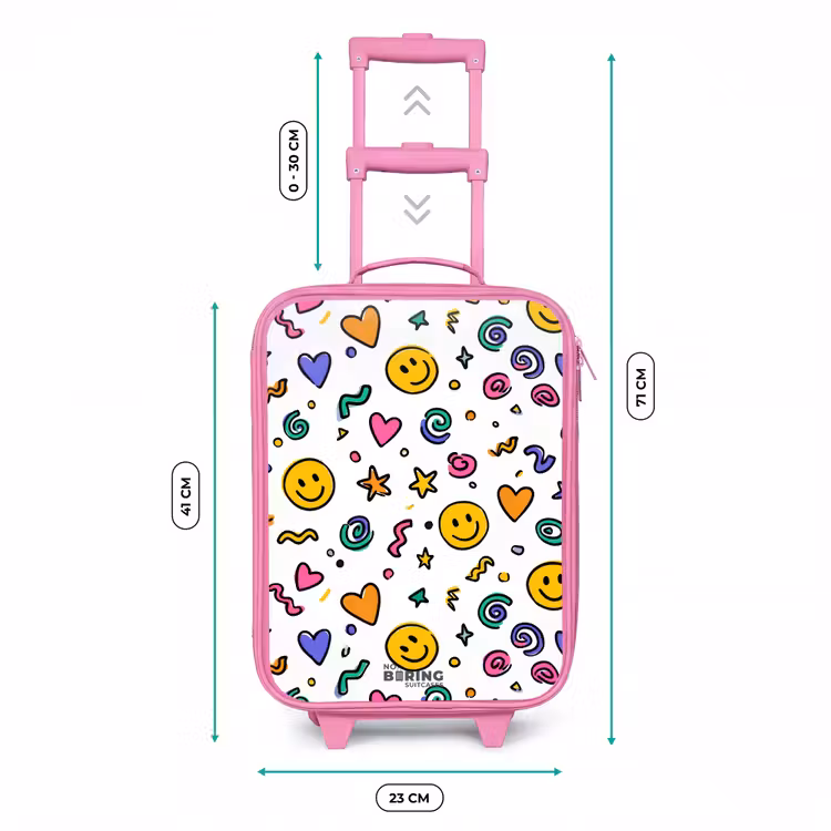 Valise enfant - Rose - Smiley - Coeur - Étoile — 6