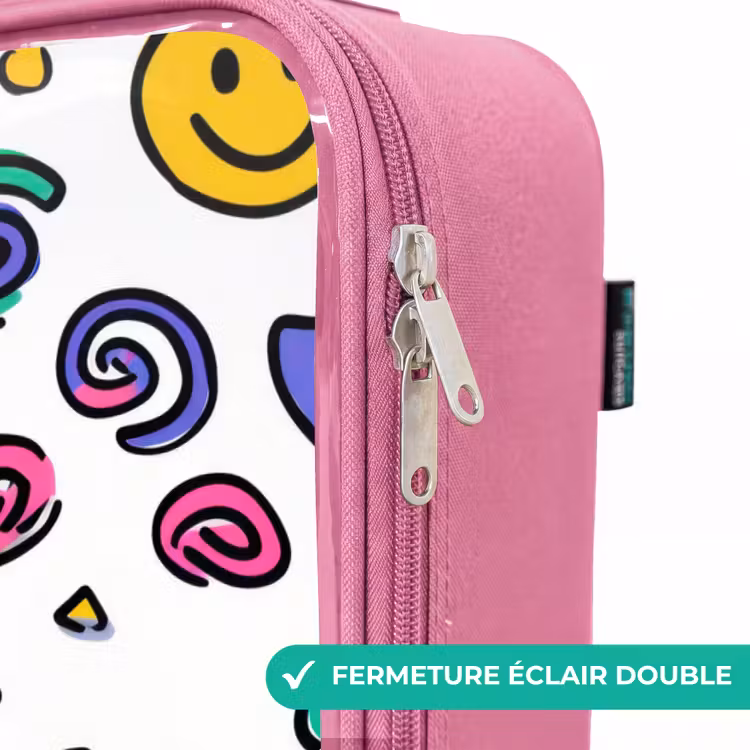 Valise enfant - Rose - Smiley - Coeur - Étoile — 7