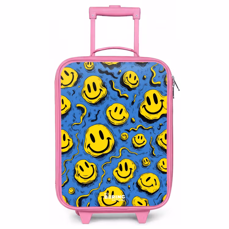 Valise enfant - Rose - Smiley - Jaune - Bleu — 1