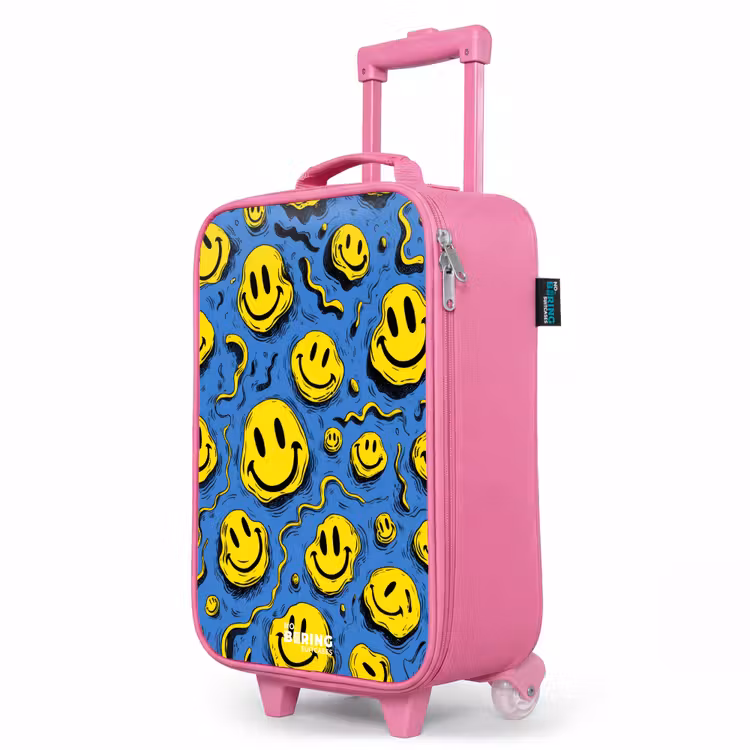 Valise enfant - Rose - Smiley - Jaune - Bleu — 8