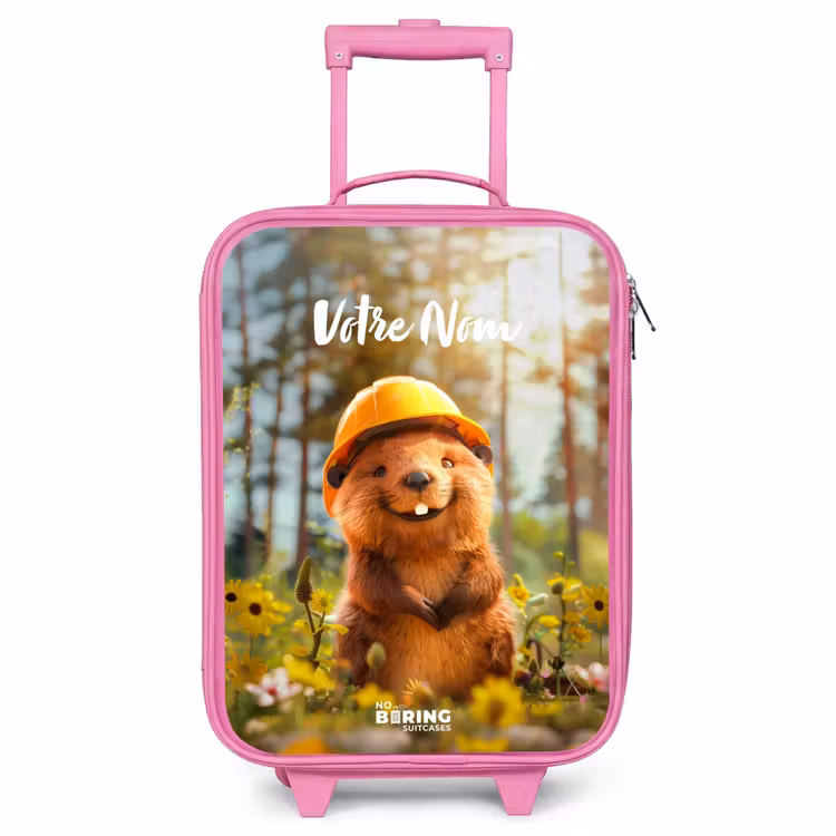 Valise enfant avec nom - Rose - Benno Bloembouwer — 1