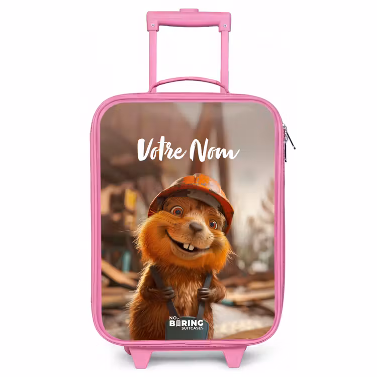Valise enfant avec nom - Rose - Bertus Bouwbever — 1