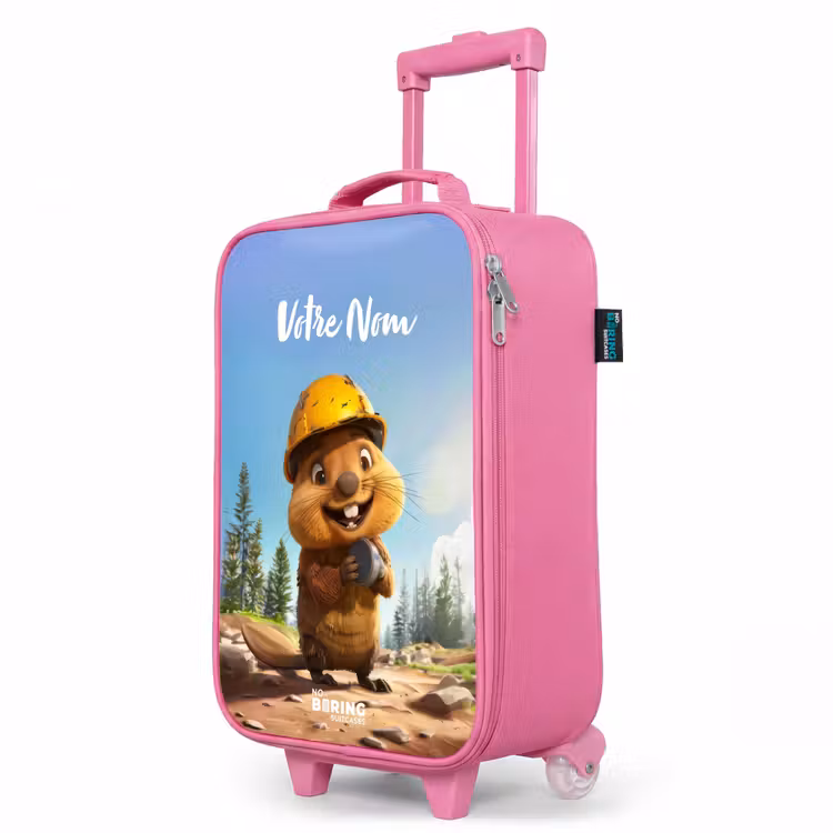 Valise enfant avec nom - Rose - Casque de chantier Billy — 8