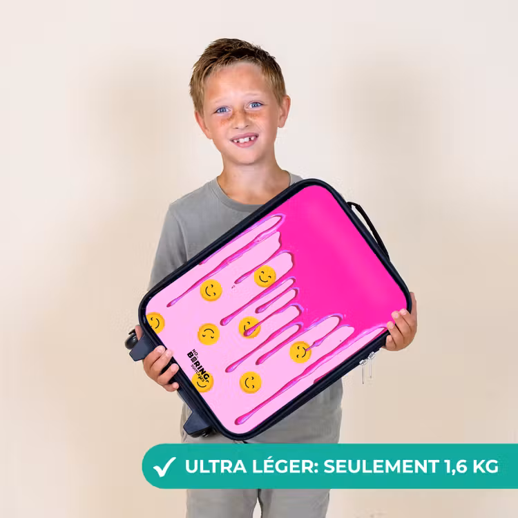 Valise enfant - Peinture - Smiley - Rose — 2