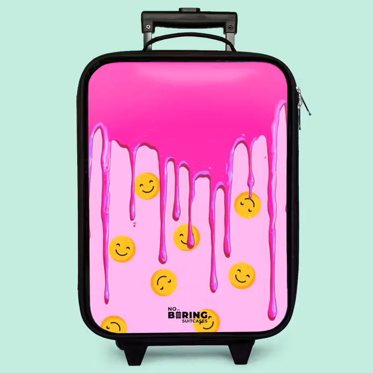 Valise enfant - Peinture - Smiley - Rose — 3