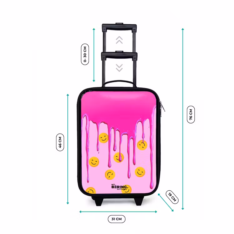 Valise enfant - Peinture - Smiley - Rose — 7