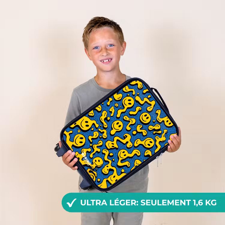 Valise enfant - Smiley - Bleu - Jaune — 2