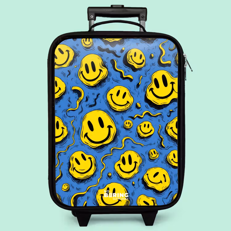 Valise enfant - Smiley - Jaune - Bleu — 3