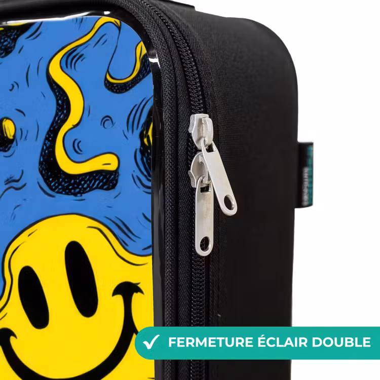 Valise enfant - Smiley - Jaune - Bleu — 6
