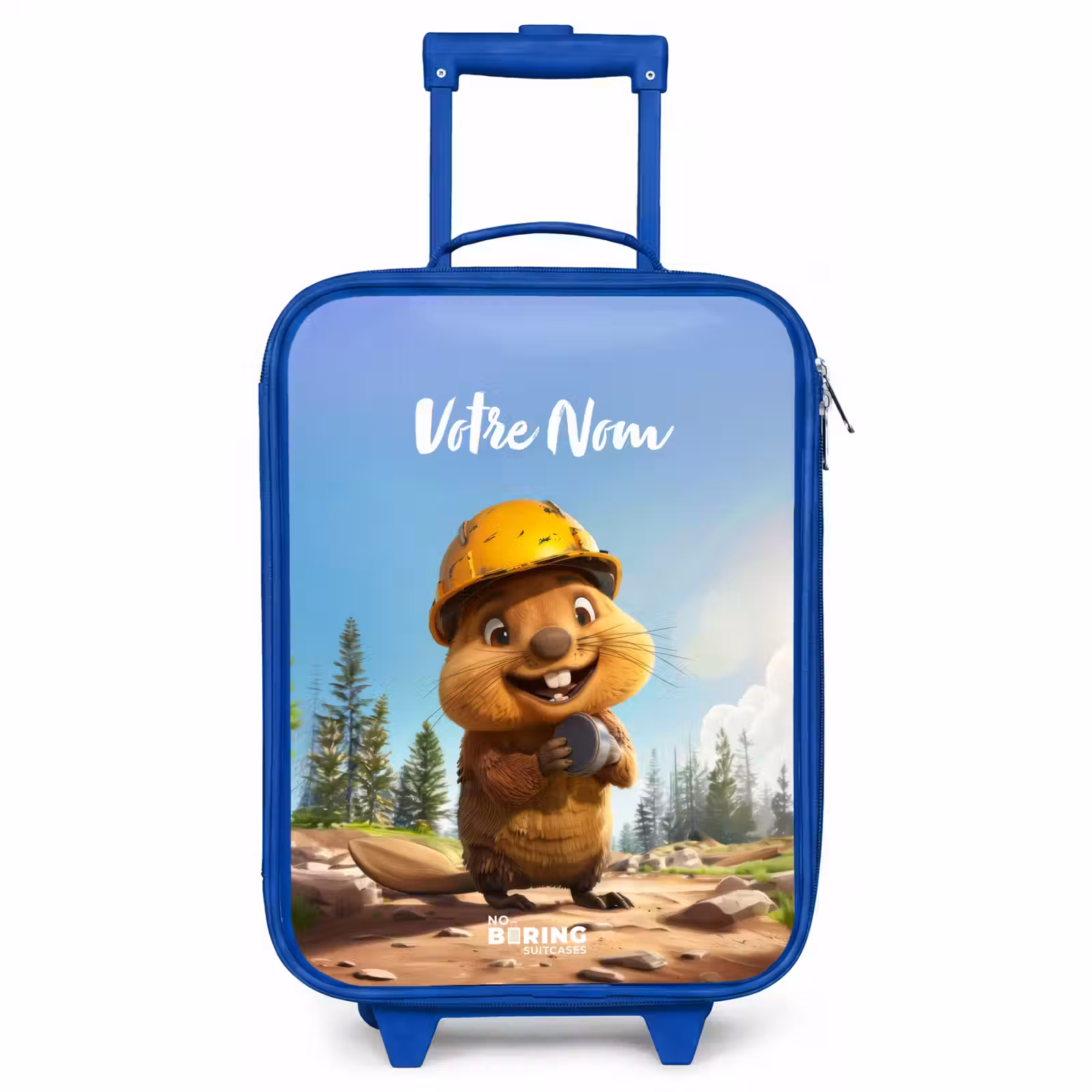 Valise enfant avec nom - Bleu - Casque de chantier Billy — 1