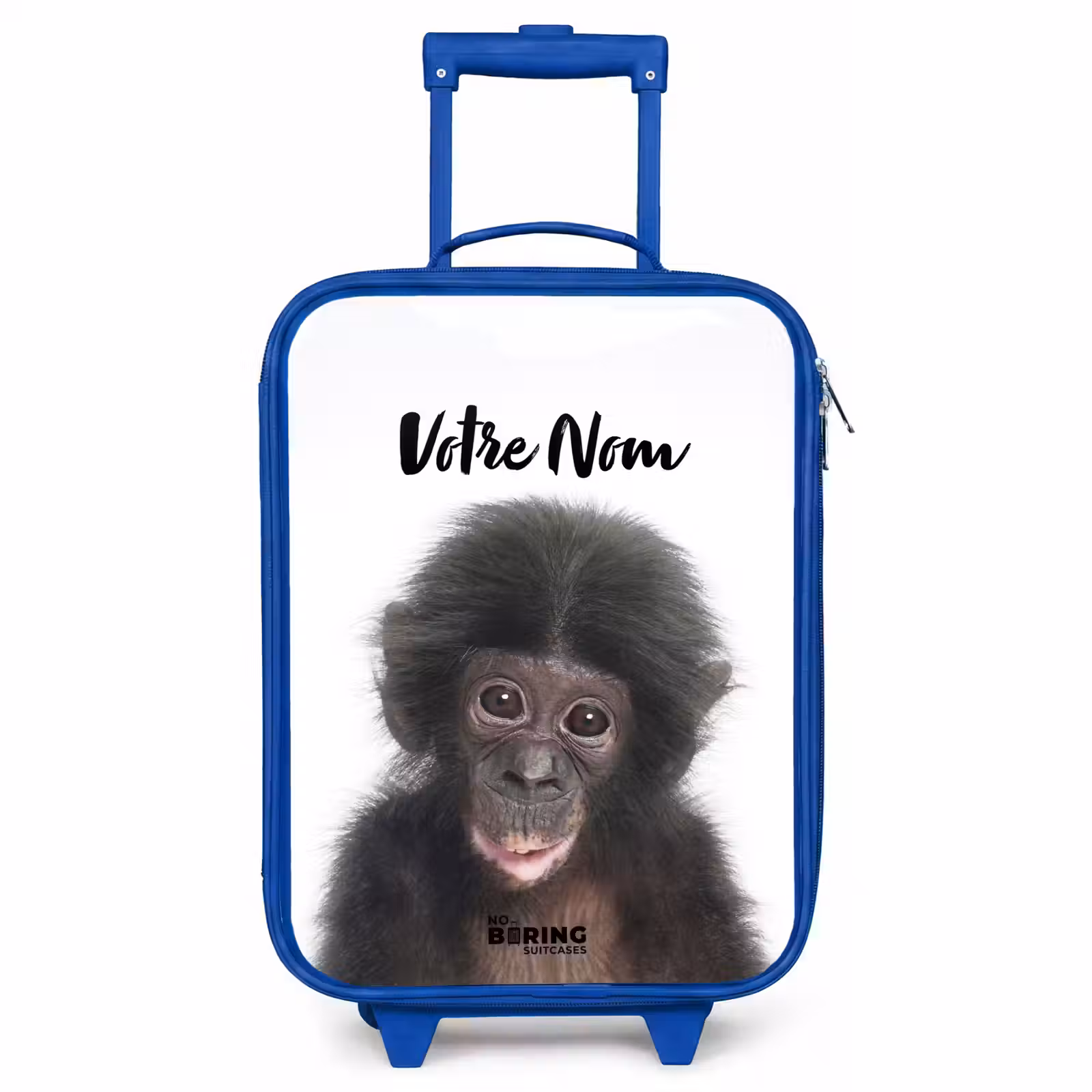 Valise enfant avec nom - Bleu - Charlie Chimp — 1