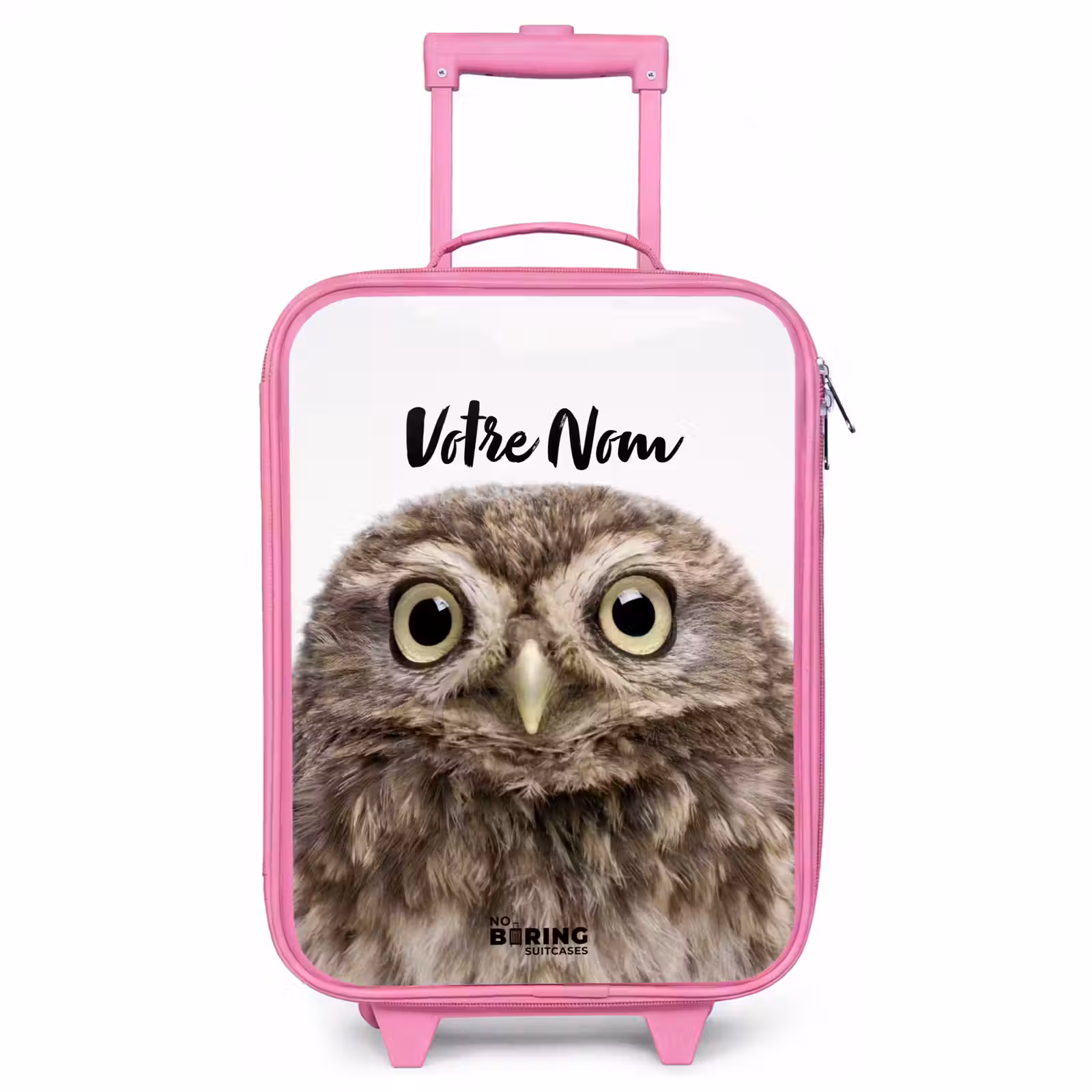 Valise enfant avec nom - Rose - Hibou d'Ulke — 1
