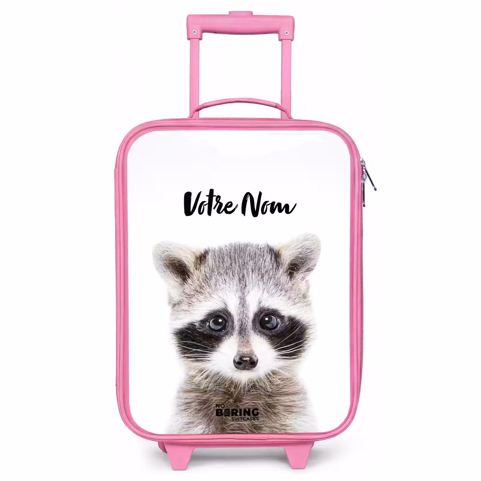 Valise enfant avec nom - Rose - Rachid Racoon — 1