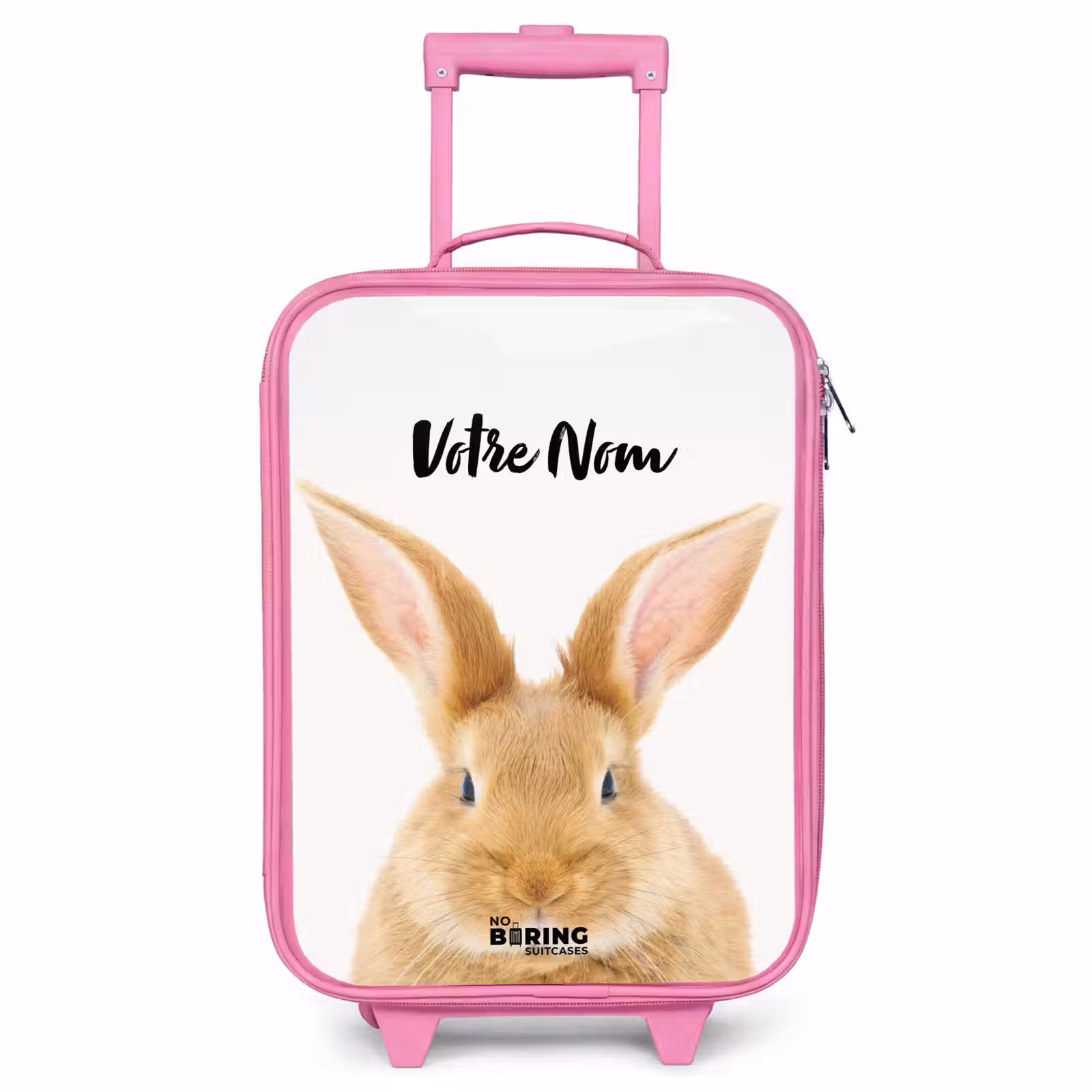 Valise enfant avec nom - Rose - Reniflements avec la tête satisfaite — 1