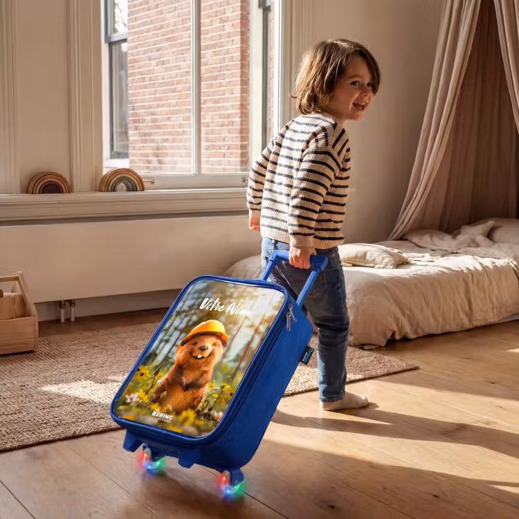 Valise enfant avec nom - Bleu - Benno Bloembouwer — 2