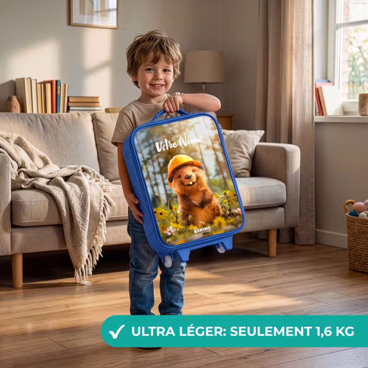 Valise enfant avec nom - Bleu - Benno Bloembouwer — 3