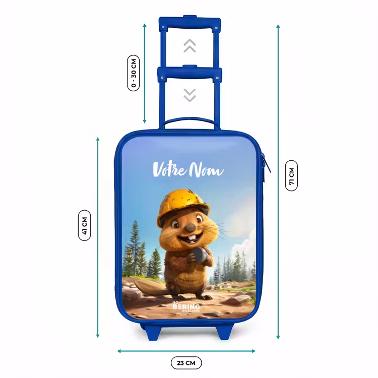Valise enfant avec nom - Bleu - Casque de chantier Billy — 6