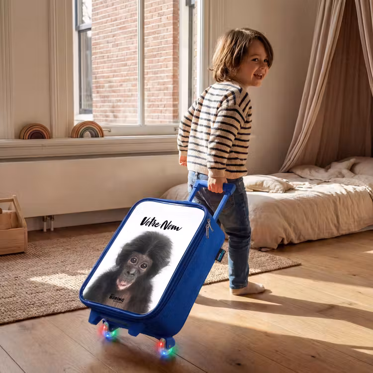 Valise enfant avec nom - Bleu - Charlie Chimp — 2