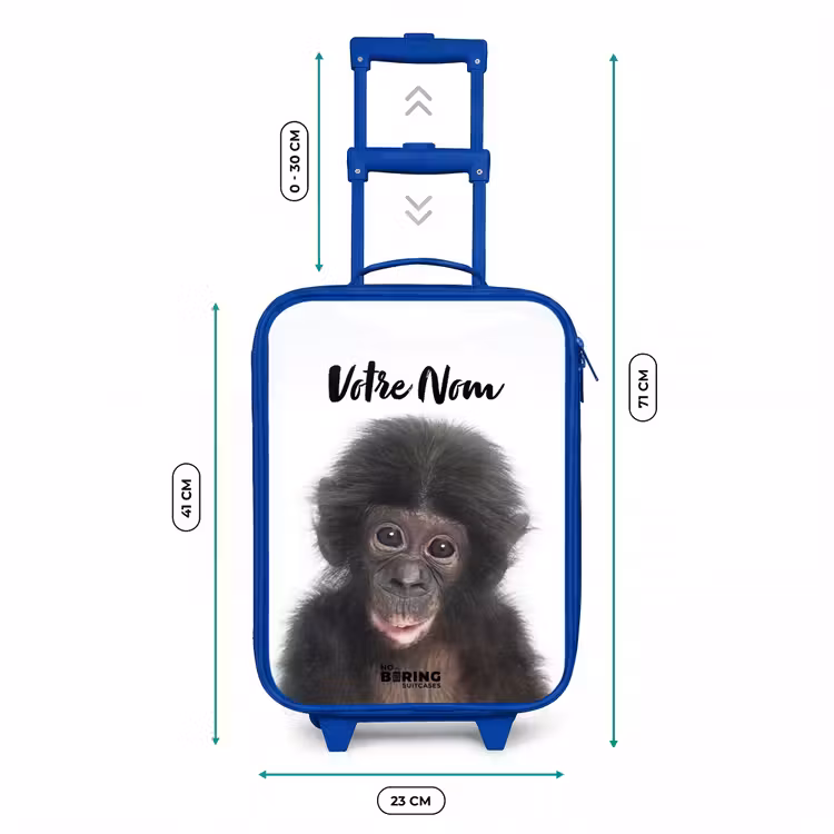 Valise enfant avec nom - Bleu - Charlie Chimp — 6