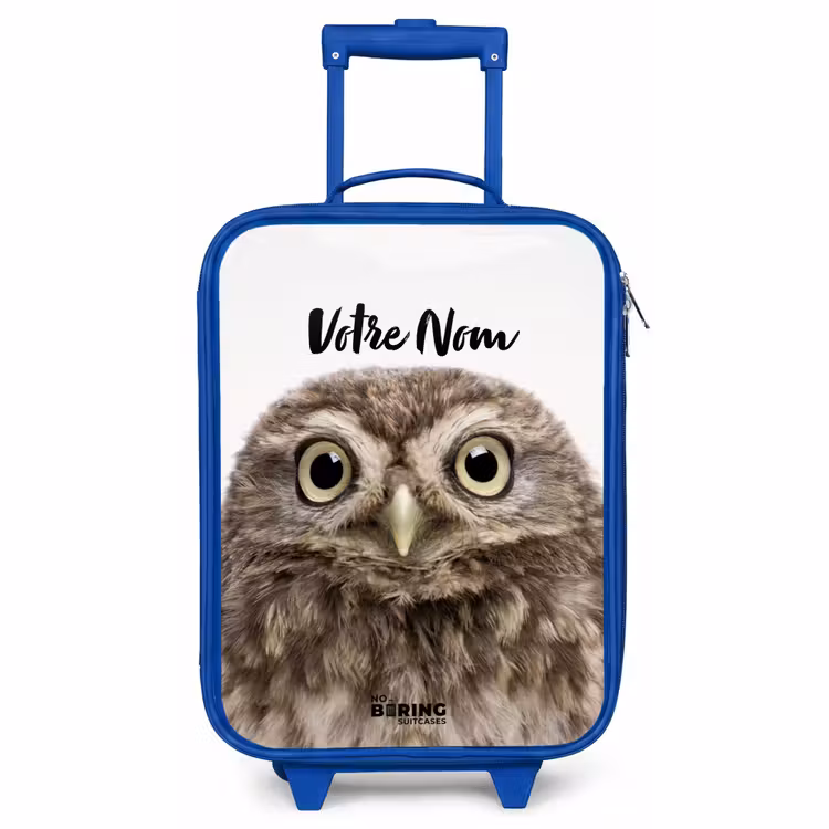 Valise enfant avec nom - Bleu - Hibou d'Ulke — 1