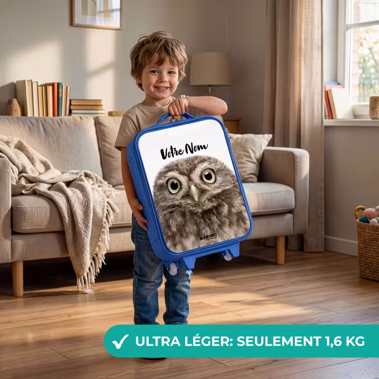 Valise enfant avec nom - Bleu - Hibou d'Ulke — 3