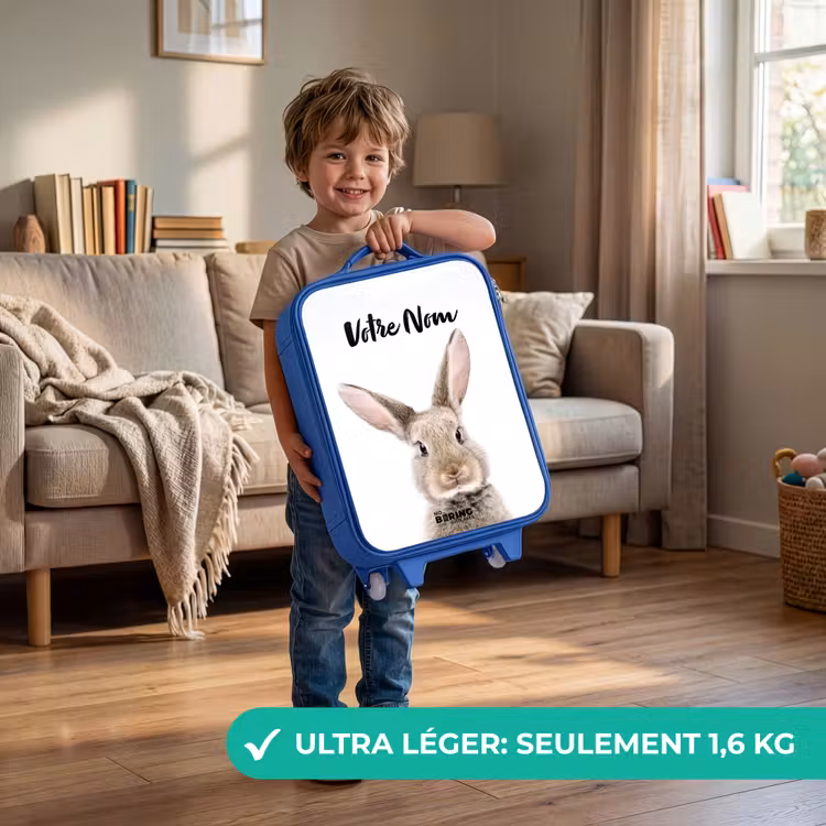 Valise enfant avec nom - Bleu - Koen Rabbit — 3
