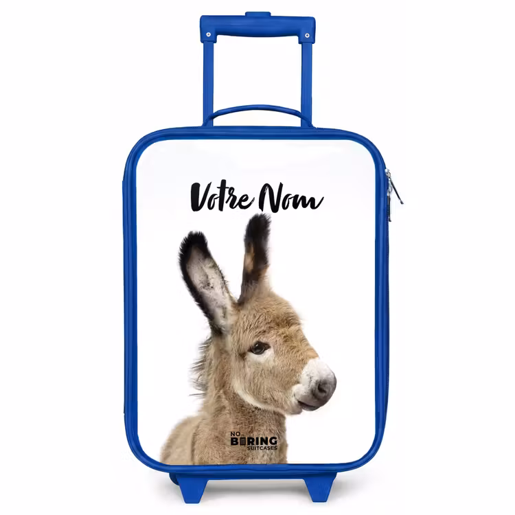 Valise enfant avec nom - Bleu - L'âne Eddy — 1