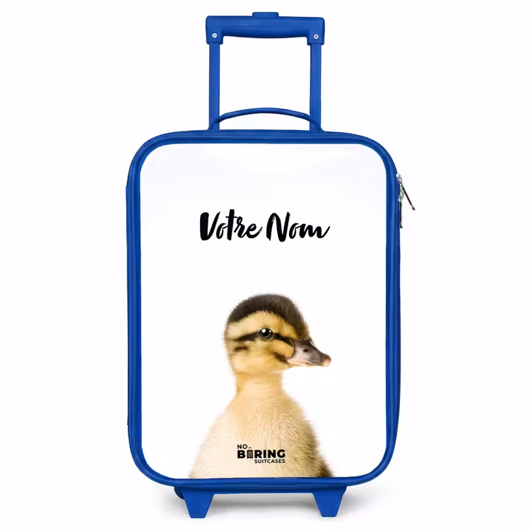 Valise enfant avec nom - Bleu - Le canard marguerite — 1