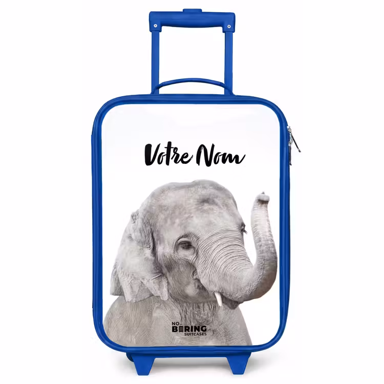 Valise enfant avec nom - Bleu - L'éléphant Oscar — 1