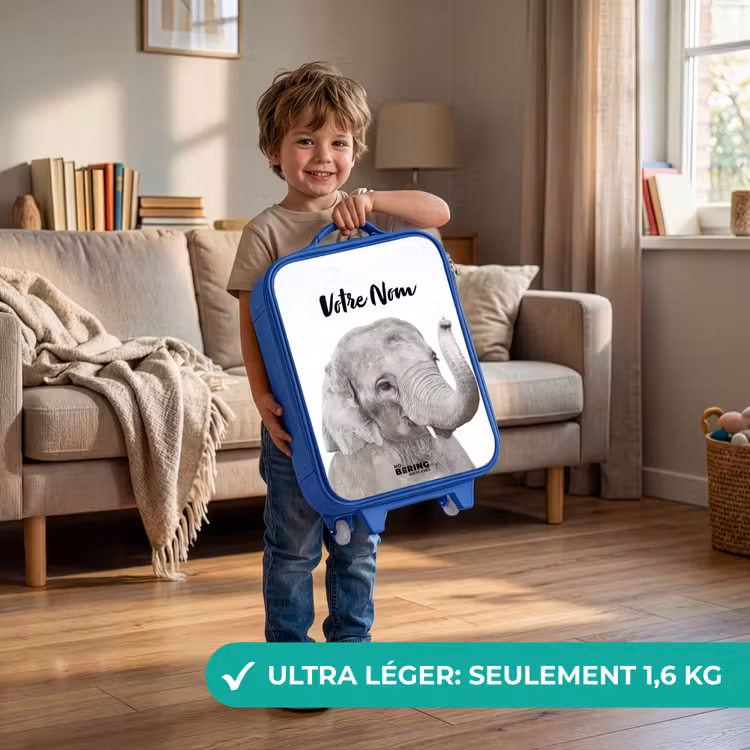 Valise enfant avec nom - Bleu - L'éléphant Oscar — 3