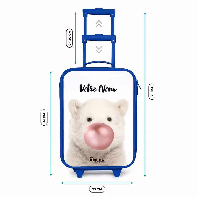 Valise enfant avec nom - Bleu - Ours à bulles — 6