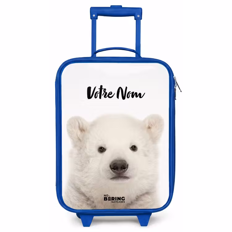 Valise enfant avec nom - Bleu - Ours polaire mignon — 1