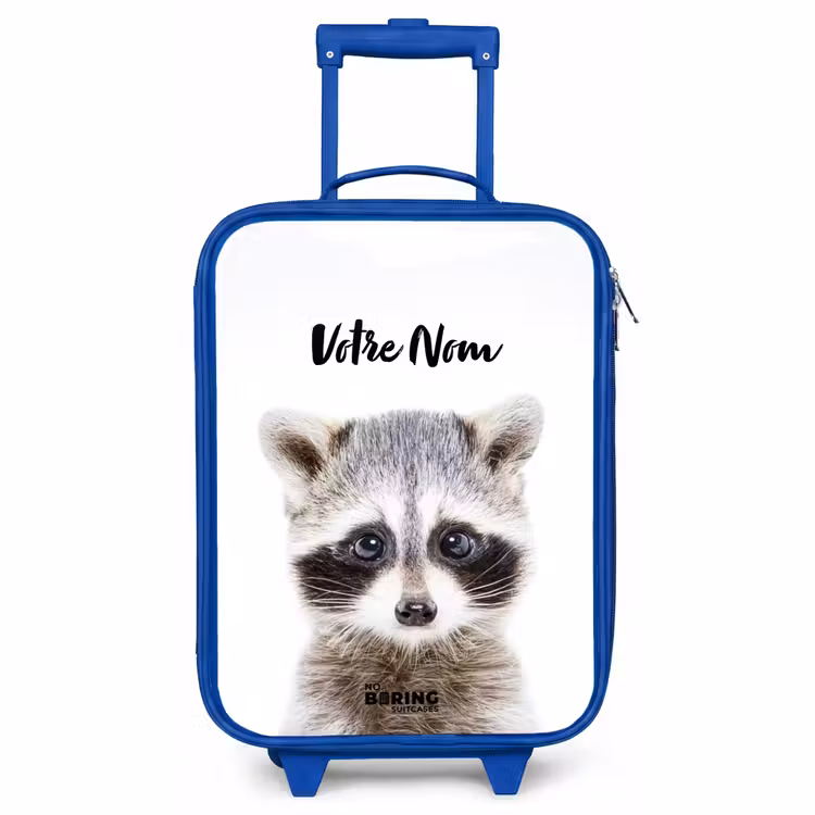 Valise enfant avec nom - Bleu - Rachid Racoon — 1