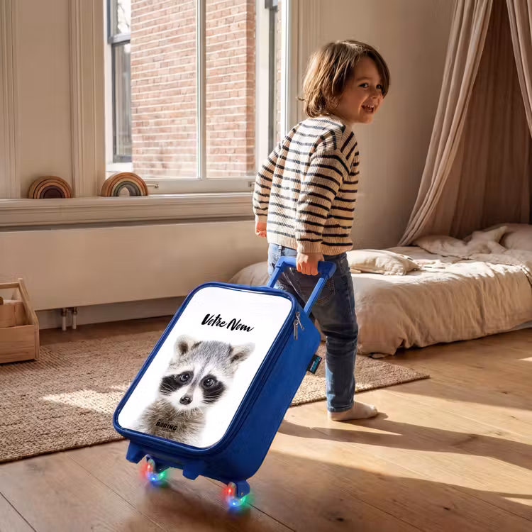 Valise enfant avec nom - Bleu - Rachid Racoon — 2