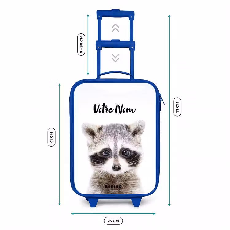 Valise enfant avec nom - Bleu - Rachid Racoon — 6