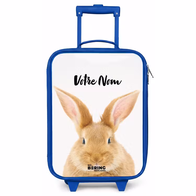 Valise enfant avec nom - Bleu - Reniflements avec la tête satisfaite — 1