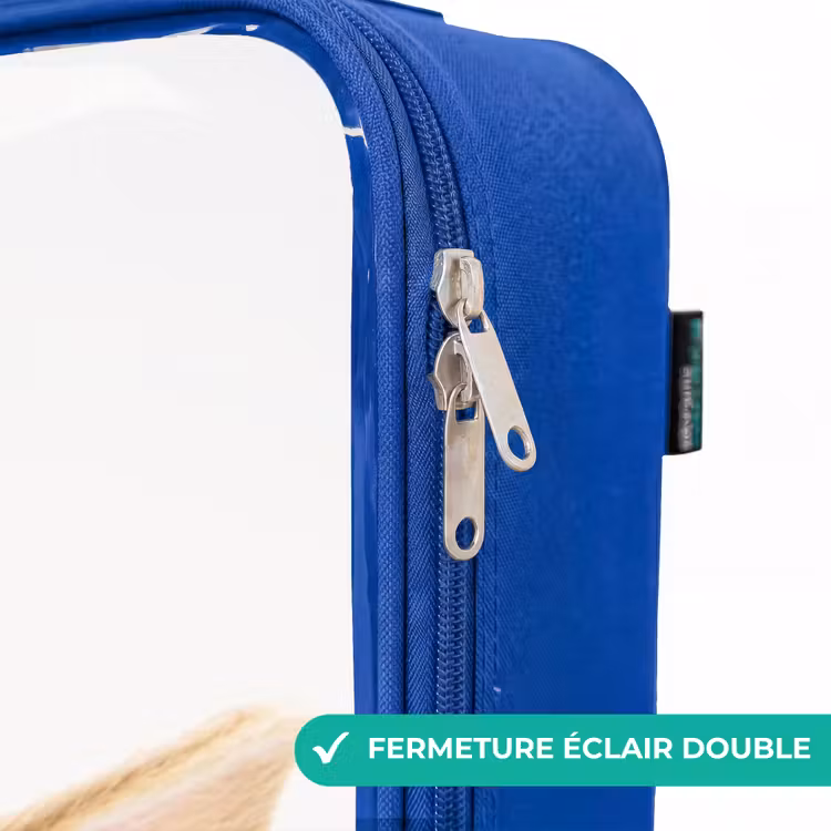 Valise enfant avec nom - Bleu - Reniflements avec la tête satisfaite — 7