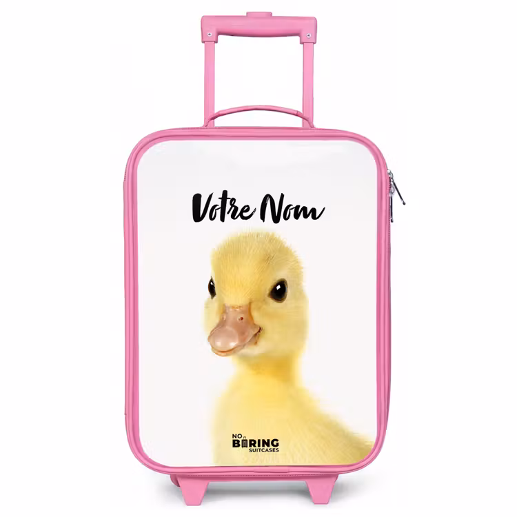 Valise enfant avec nom - Rose - Barry le canard en caoutchouc — 1