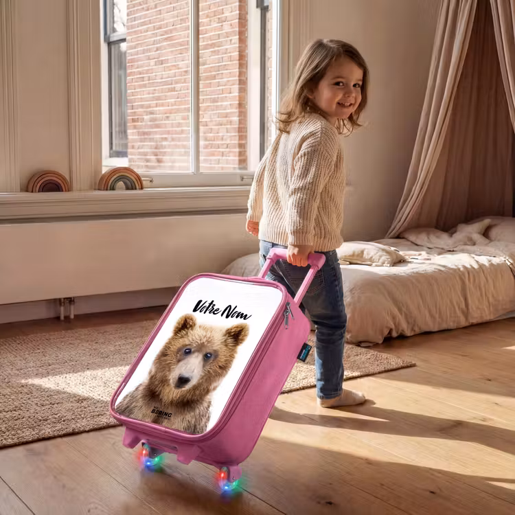 Valise enfant avec nom - Rose - Bennie Bear — 2