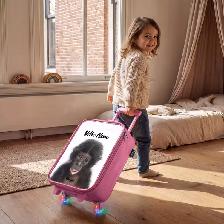 Valise enfant avec nom - Rose - Charlie Chimp — 2