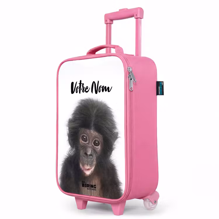 Valise enfant avec nom - Rose - Charlie Chimp — 8