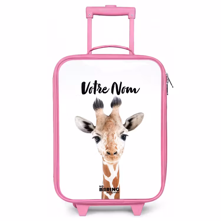 Valise enfant avec nom - Rose - Gerrie Girafe — 1
