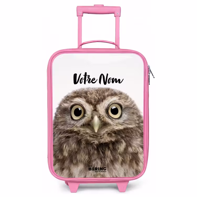 Valise enfant avec nom - Rose - Hibou d'Ulke — 1