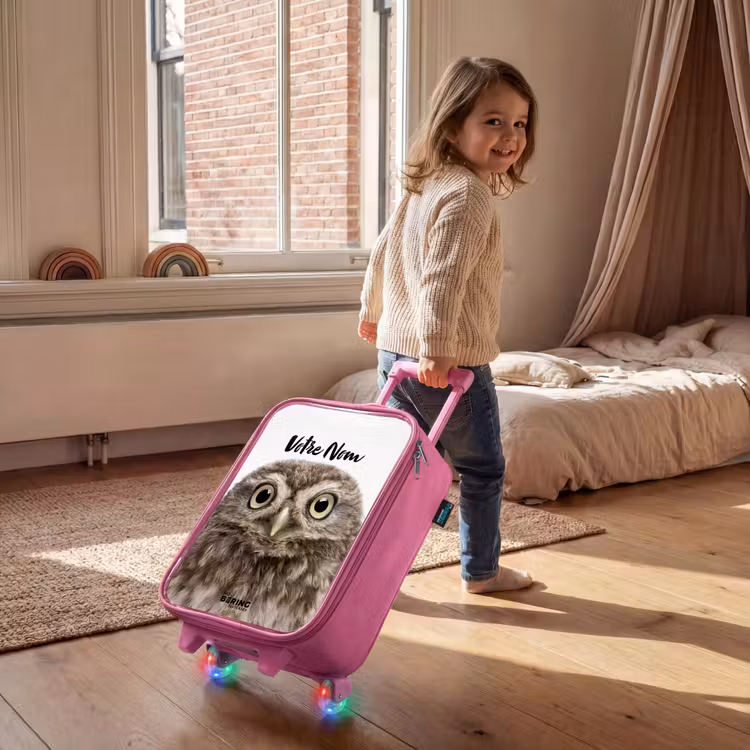Valise enfant avec nom - Rose - Hibou d'Ulke — 2