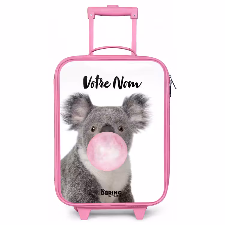 Valise enfant avec nom - Rose - Koala à chewing-gum — 1