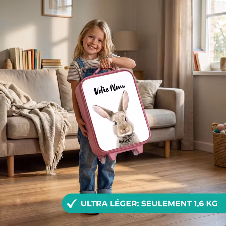 Valise enfant avec nom - Rose - Koen Rabbit — 3