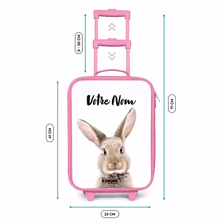 Valise enfant avec nom - Rose - Koen Rabbit — 6